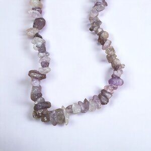 Vintage Purple Amethyst Nugget Chip Bead Necklace Jewelry Gemstone P1